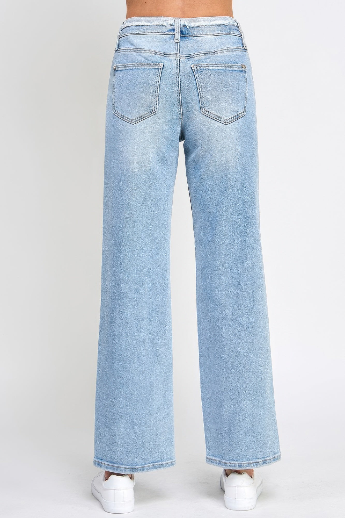 CC Diva Designs High Rise Dad Jeans W/ Fringe Waistband Detail