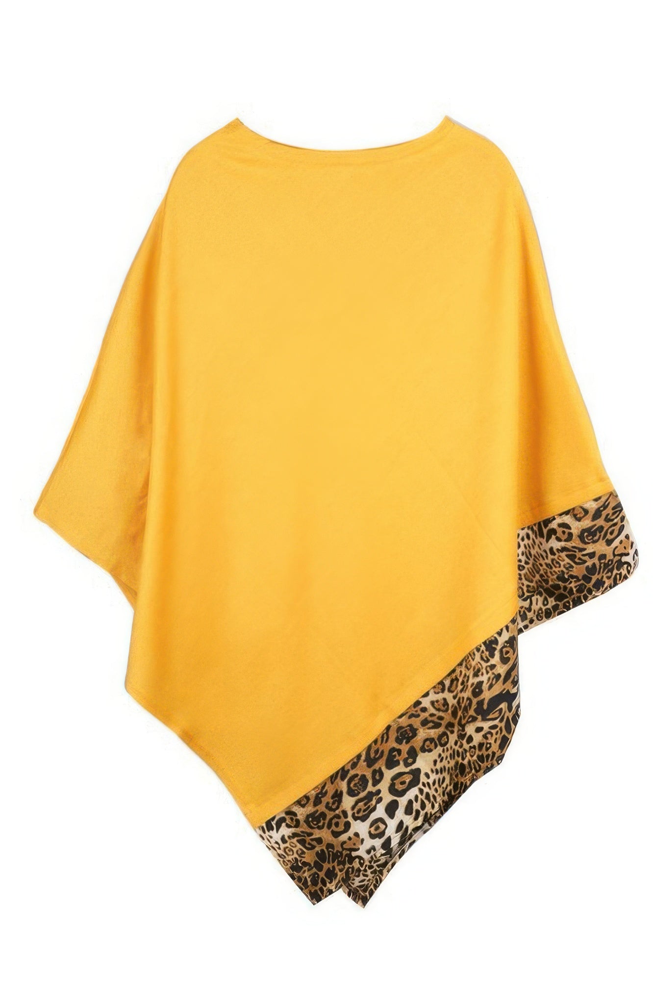 CC Diva Designs All Year Round Leopard Trim Solid Poncho
