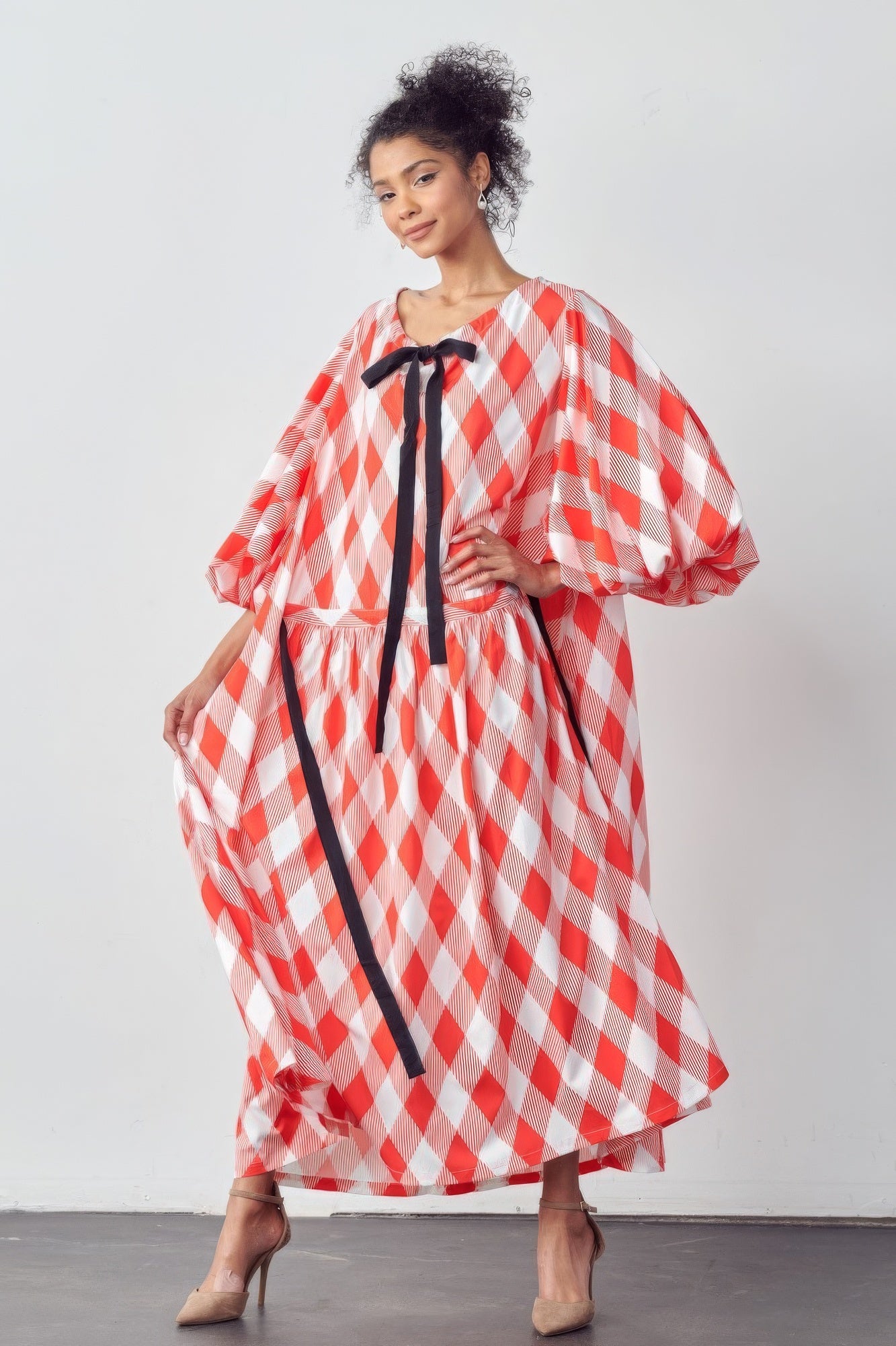 Balloon Sleeves Very Over Fit Pocketed Dress