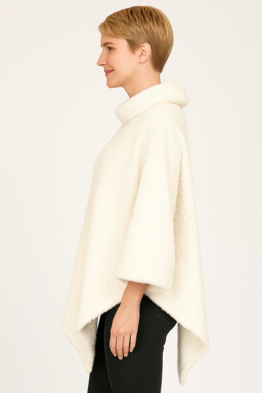 CC Diva Designs Textured Cowl Neck Poncho