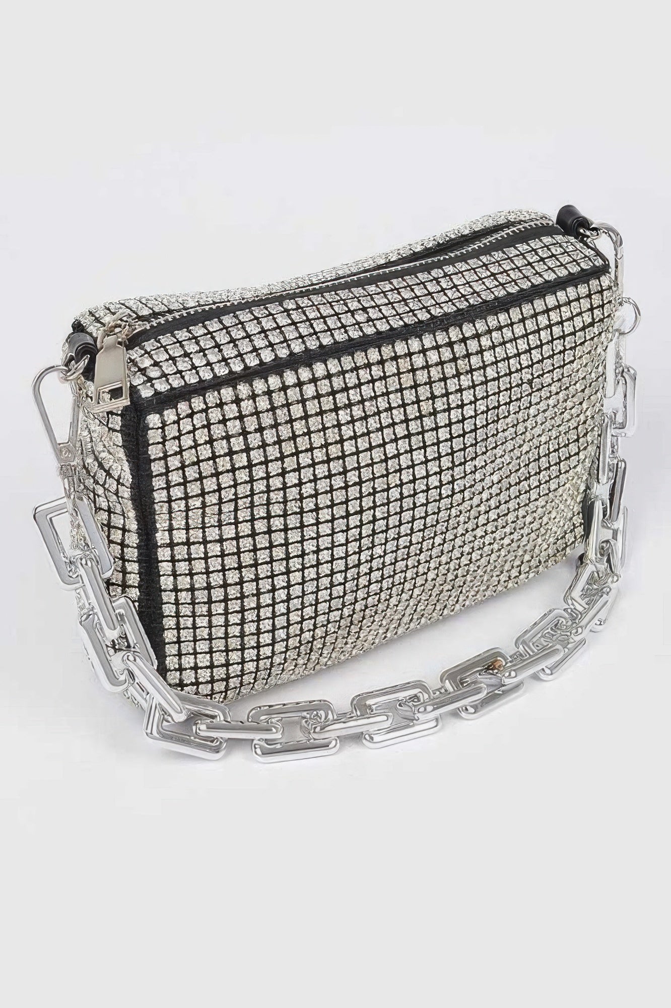 CC Diva Designs Oversized Rhinestone Bag W Link Chain