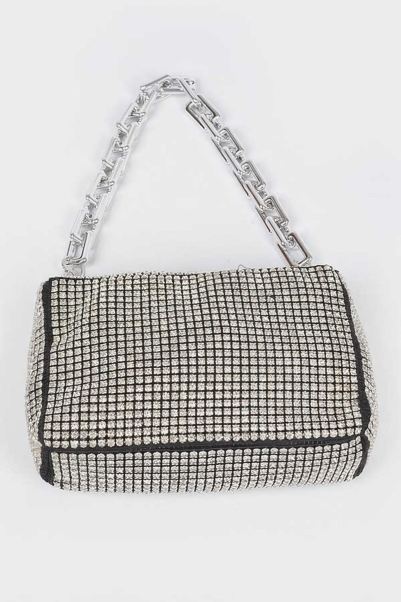 CC Diva Designs Oversized Rhinestone Bag W Link Chain