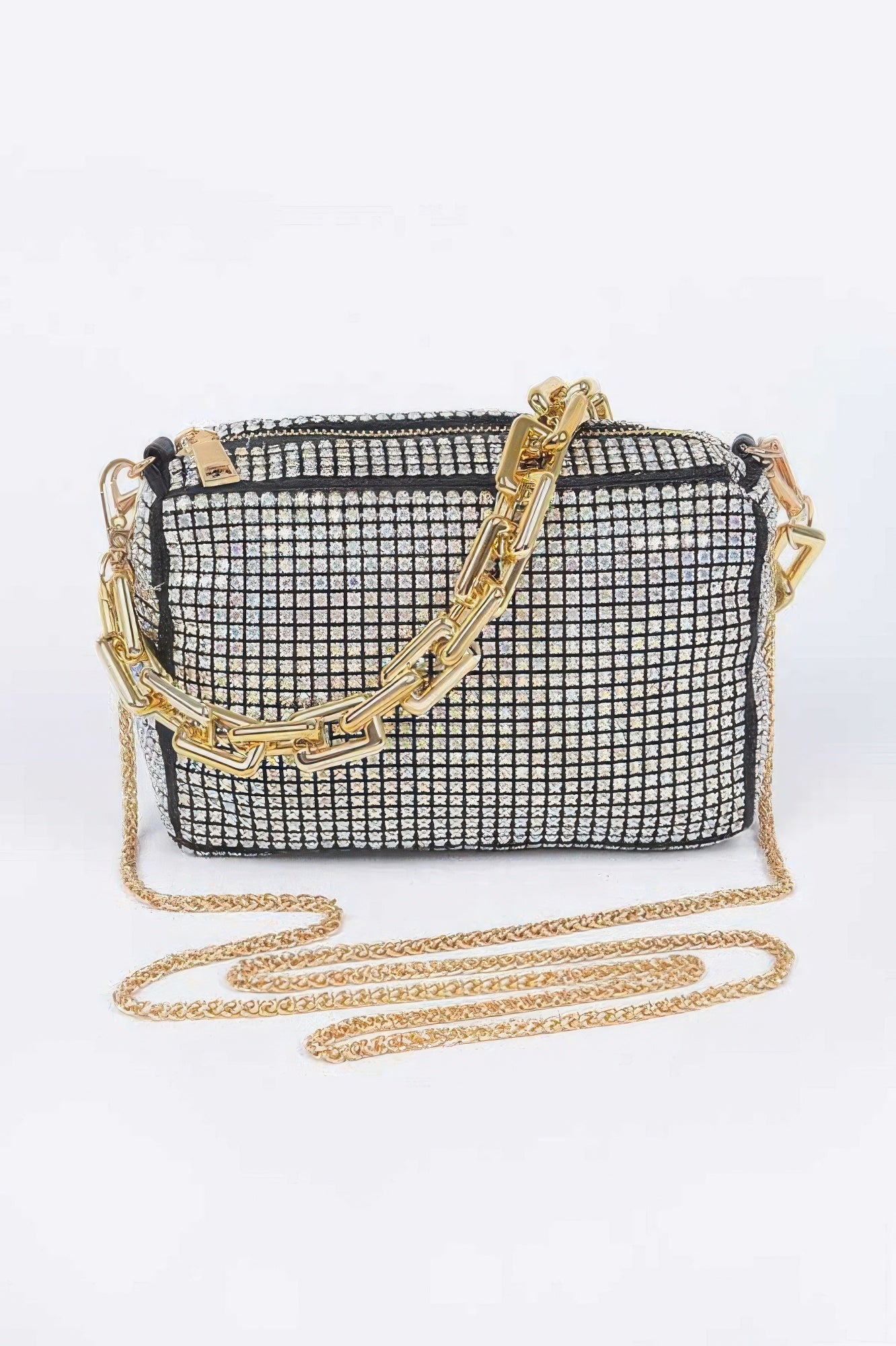 CC Diva Designs Oversized Rhinestone Bag W Link Chain