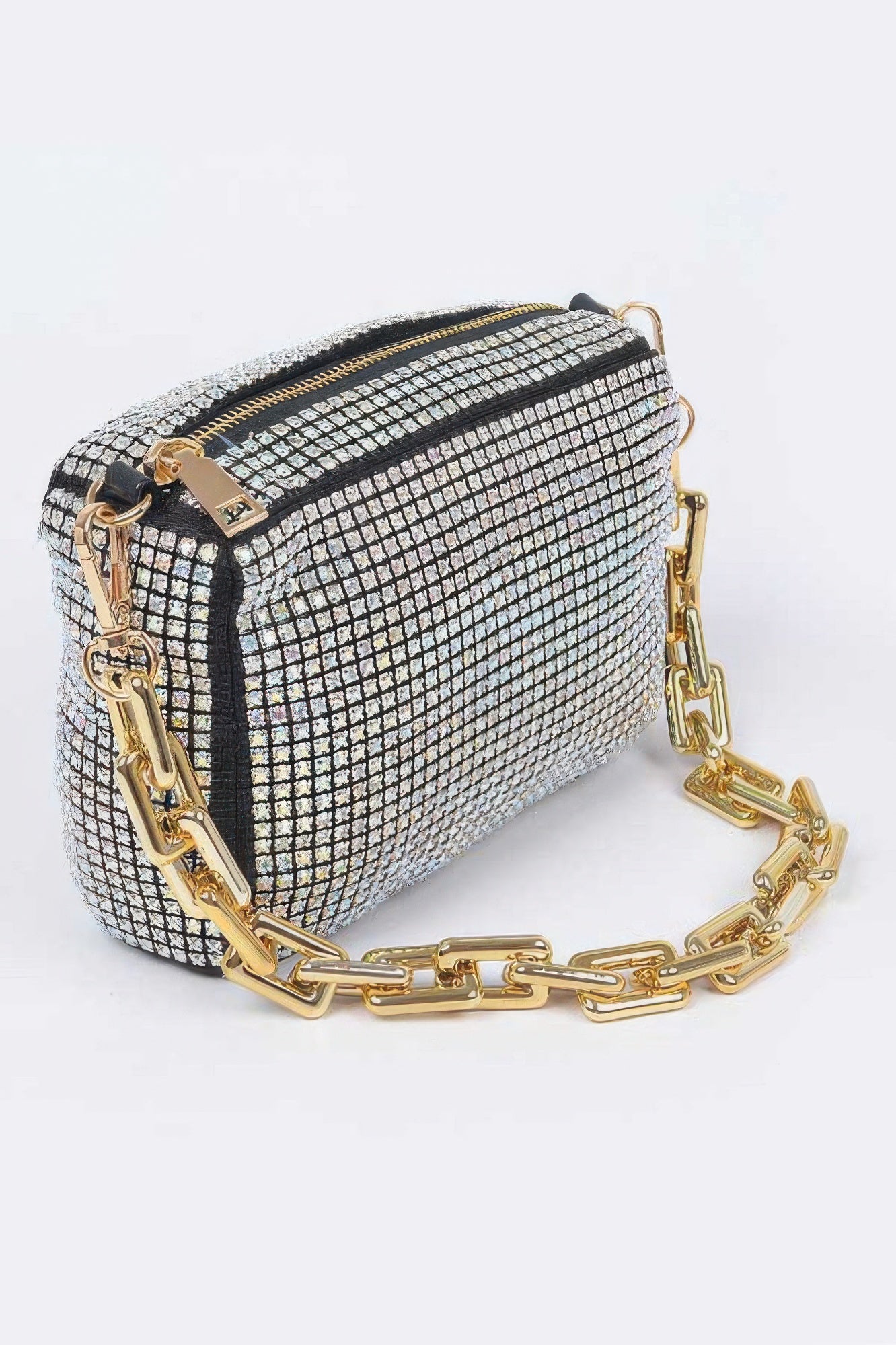 CC Diva Designs Oversized Rhinestone Bag W Link Chain