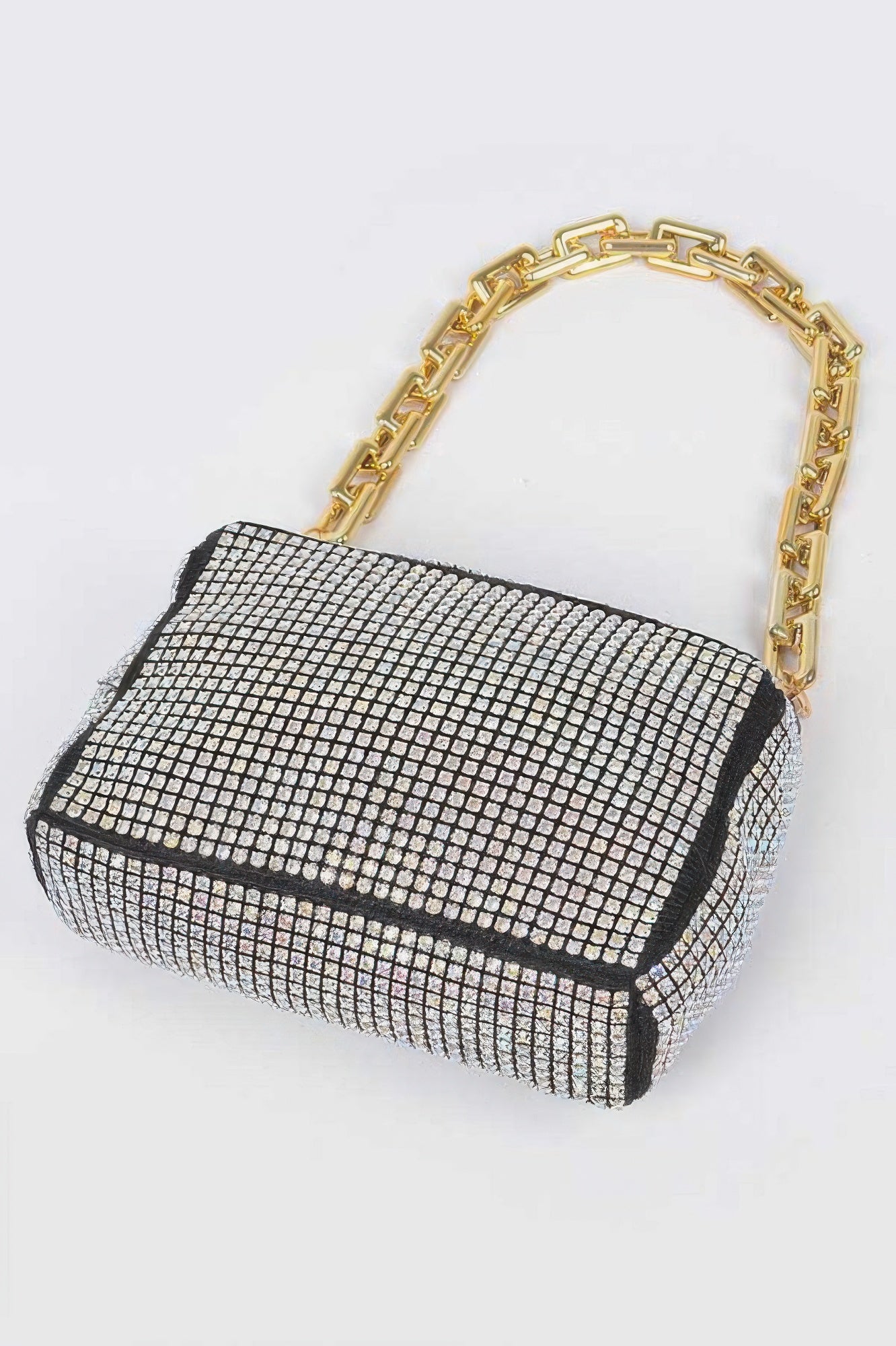 CC Diva Designs Oversized Rhinestone Bag W Link Chain