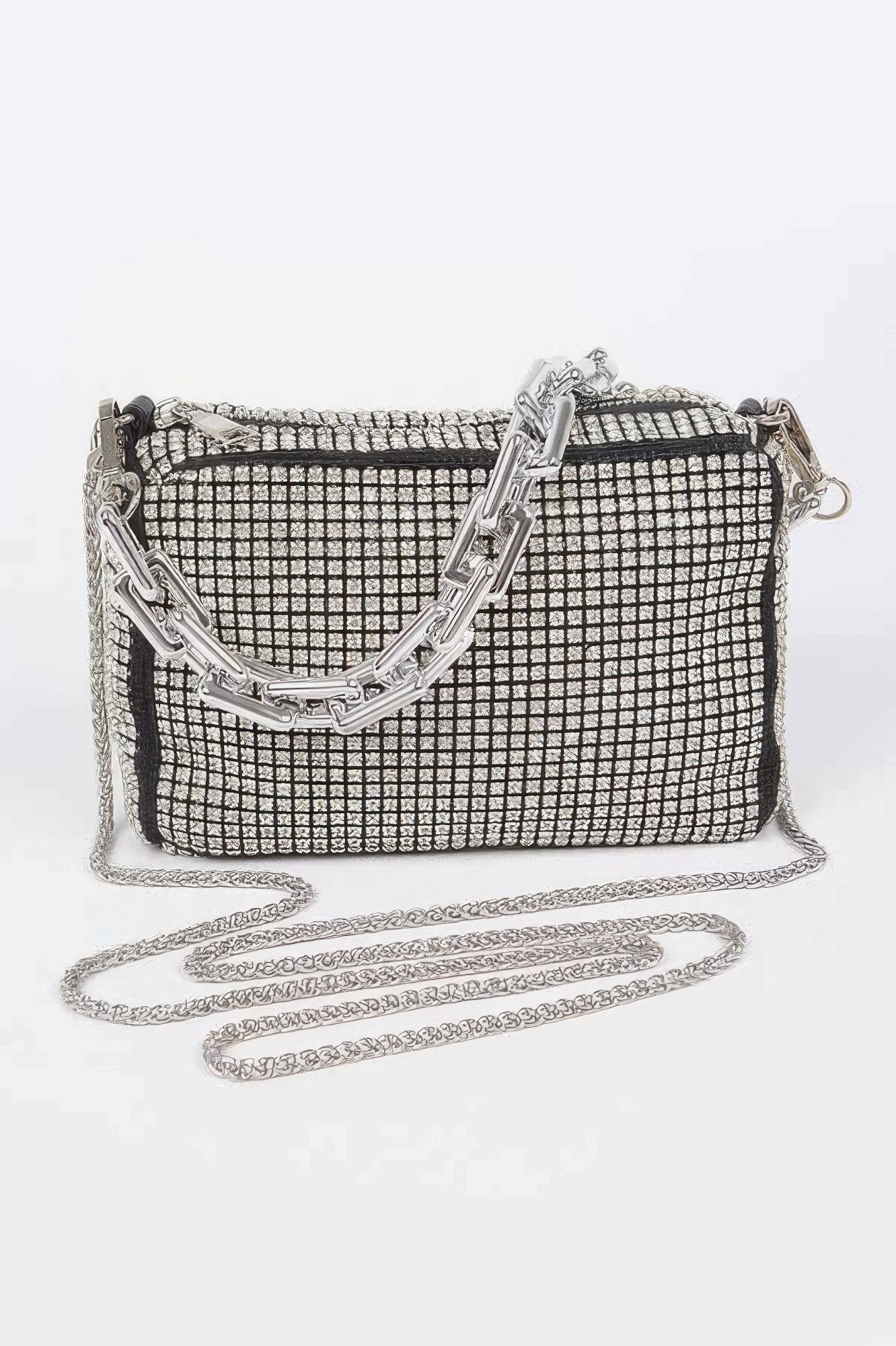 CC Diva Designs Oversized Rhinestone Bag W Link Chain